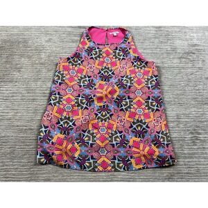 Emma & Olivia Top Small Womens Multicolor Sleeveless Geometric Lined Casual